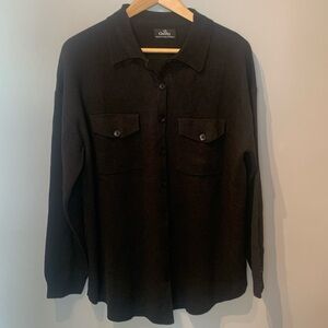 Guilty Black Knit Button Up Sweater